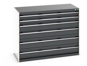 cubio drawer cabinet with 6 drawers. WxDxH: 1300x650x1000mm. RAL 7035/5010 or selected Bott New for 2022